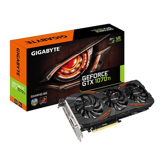 Gigabyte GeForce GTX 1070 Ti Gaming – 8 Go GeForce GTX 1070 Ti, 1607 MHz (1632 MHz OC Mode), PCI-Express 16x, 8 Go, 8008 MHz