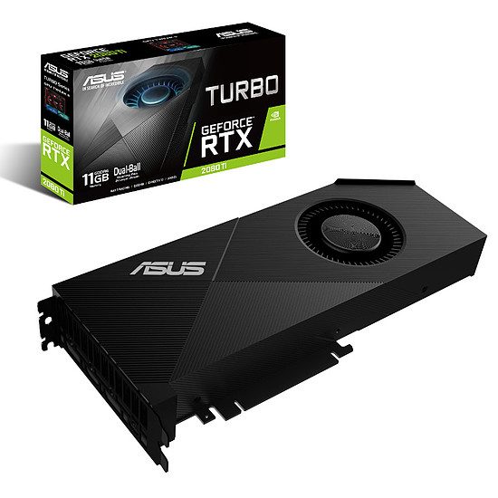 Asus GeForce RTX 2080 Ti Turbo – 11 Go GDDR6 GeForce RTX 2080 Ti, PCI-Express 16x, 11 Go
