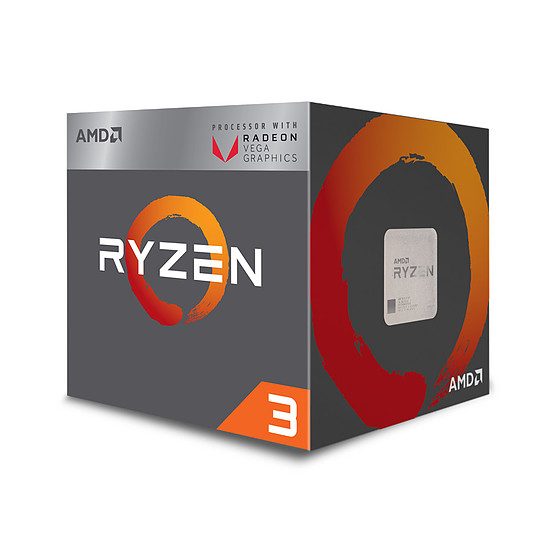 AMD Ryzen 3 2200G (3,5 GHz) 4 coeurs, 3,50 GHz, 6 Mo, AMD Ryzen, 65 Watts