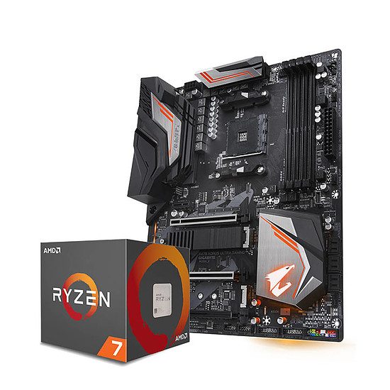 AMD Ryzen 7 2700X Wraith Prism Cooler (3,7 GHz) +X470 AORUS ULTRA GAMING 8 coeurs, 3,70 GHz, 20 Mo, AMD Ryzen, 105 Watts (DUPLICATION)