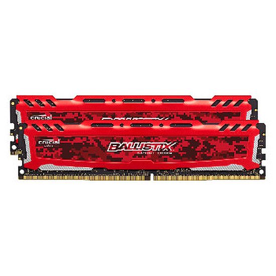 Ballistix Sport LT RED DDR4 2 x 4 Go 2666 MHz CAS 16 SR RAM PC, DDR4, 8 Go, 2666 MHz – PC21300, 16-18-18, 1,20 Volts, BLS2C4G4D26BFSE
