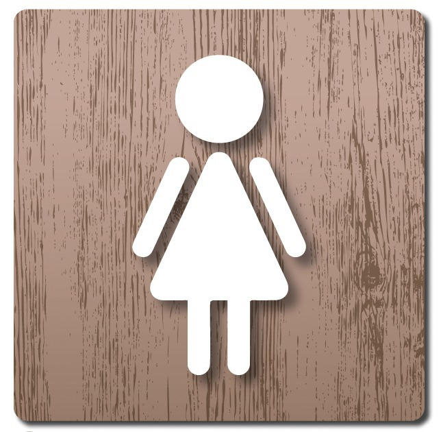Pictogrammes plexiglas chêne blanchi Novap – Toilettes femmes