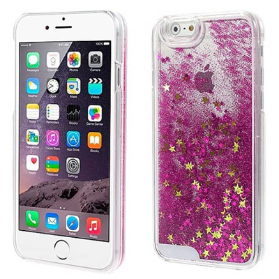 Coque Rigide Paillette IPHONE 6 Liquide Eau Sable Etoile Protection APPLE (ROSE) OEM