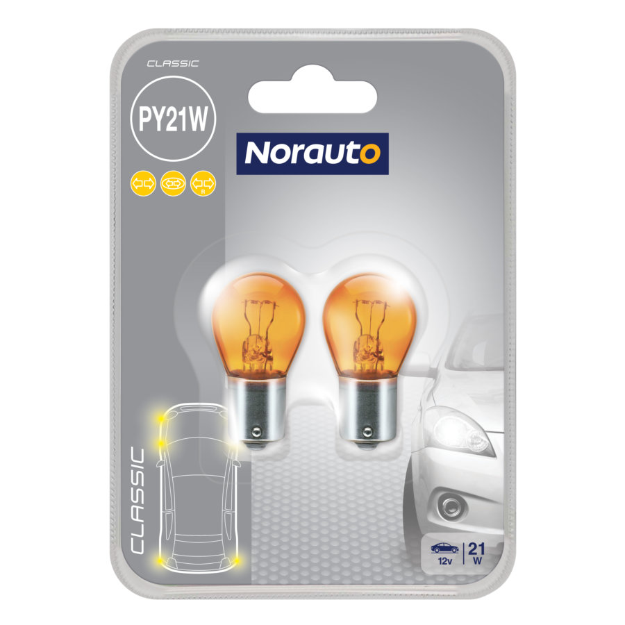 2 Ampoules PY21W NORAUTO Classic