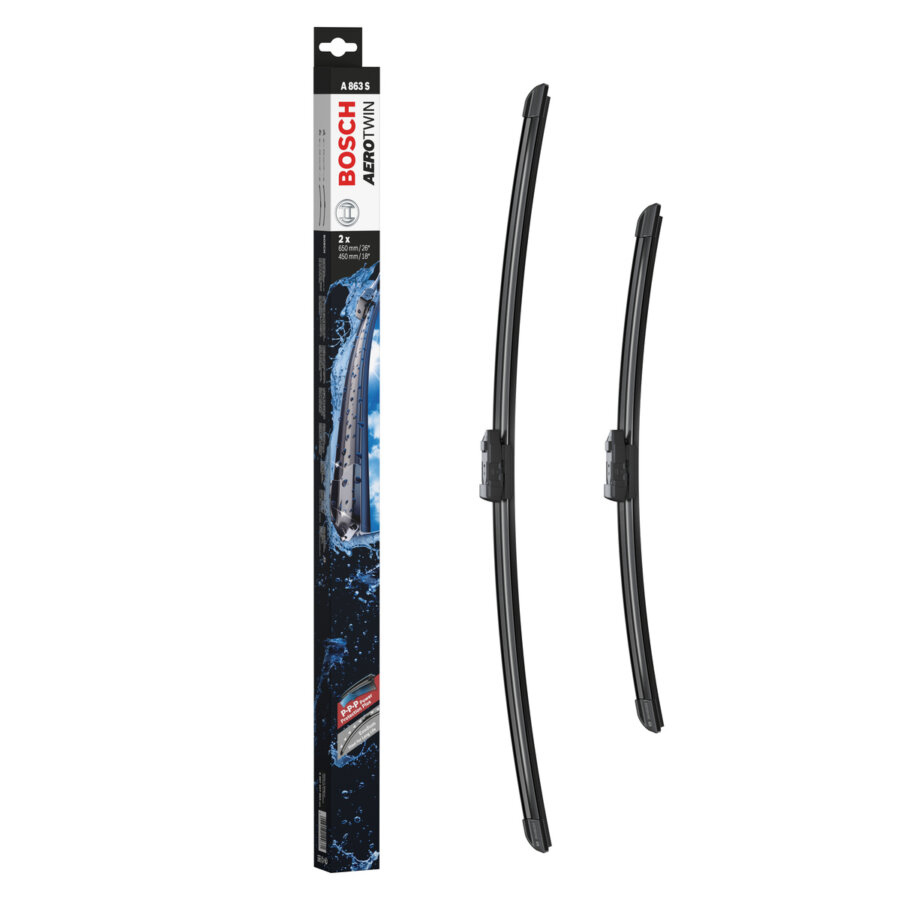 2 balais d’essuie-glace BOSCH Aerotwin A863S