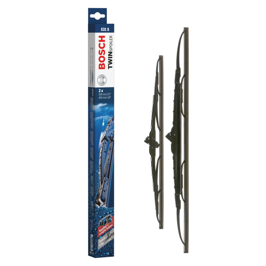 2 balais d’essuie-glace BOSCH Twin avec spoiler 531S