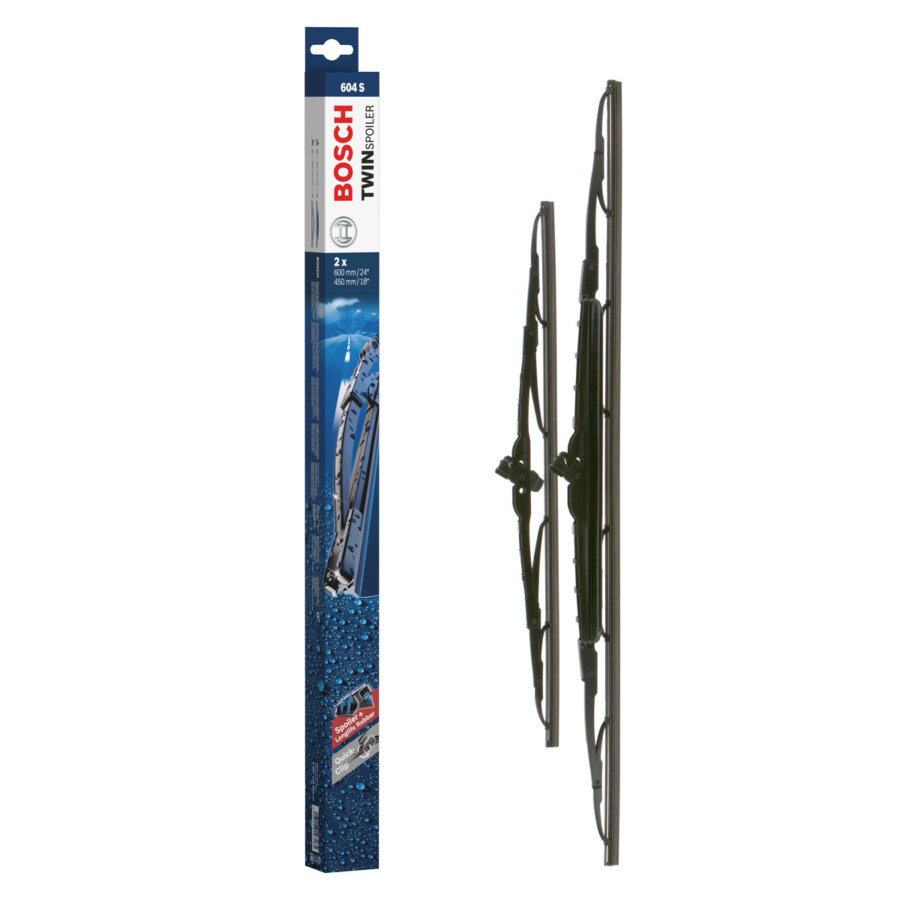 2 balais d’essuie-glace BOSCH Twin avec spoiler 604S