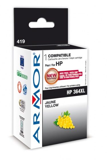 CARTOUCHE JET D’ENCRE COMPATIBLE HEWLETT-PACKARD CB325/N°364XL – JAUNE