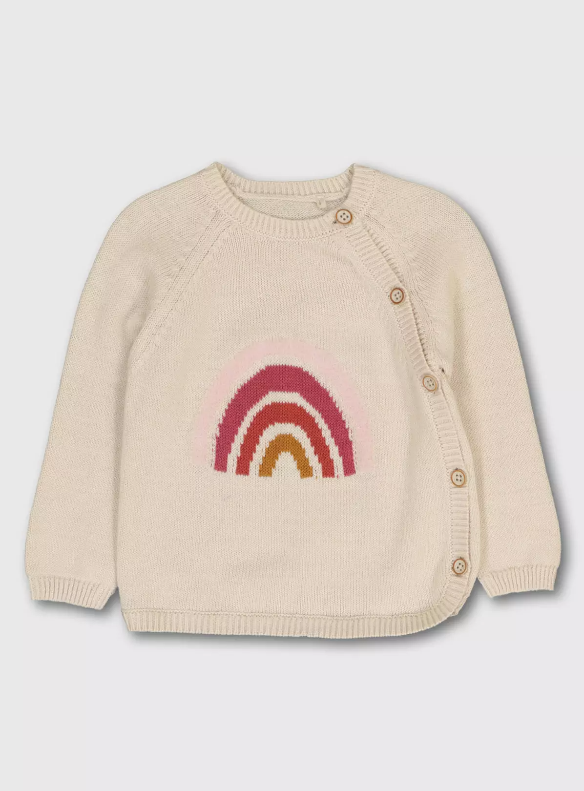 Ecru Rainbow Knitted Cardigan – 6-9 months