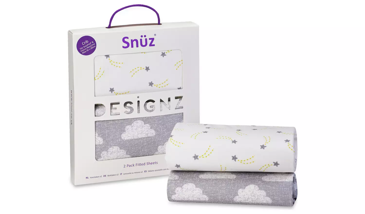 Snüz Designz Bedside Crib Fitted Sheets – Cloud