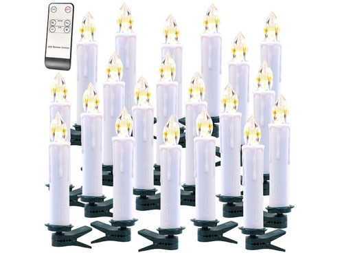 20 bougies LED sans fil avec télécommande XMS-35.r – Blanc