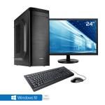 Pack complet PC de bureau Intel Pentium G4560 2x 3.50Ghz, 8 Go RAM DDR4 2133Mhz, 120 Go SSD, 1 To HDD, USB 3.0, Wifi, Alim 80+. Unité centrale avec moniteur TFT-LED 23.6″, clavier & souris et Windows 10 64 Bit