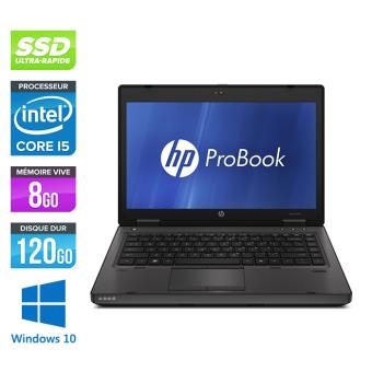 PC Portable HP ProBook 6460B – 14” – Gris – Intel Core i5-2520M / 2.50 GHz – RAM 8 Go – SSD 120 Go – Webcam – DVDRW – Gigabit Ethernet – Wifi – Windows 10 Professionnel