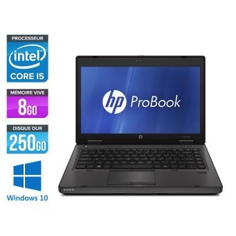 PC Portable HP ProBook 6460B – 14” – Gris – Intel Core i5-2520M / 2.50 GHz – RAM 8 Go – HDD 250 Go – Webcam – DVDRW – Gigabit Ethernet – Wifi – Windows 10 Professionnel