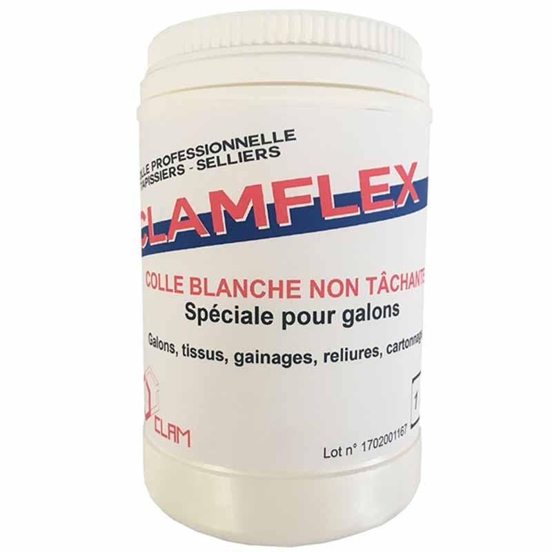Colle blanche pour tissu et galon – CLAMFLEX 1kg