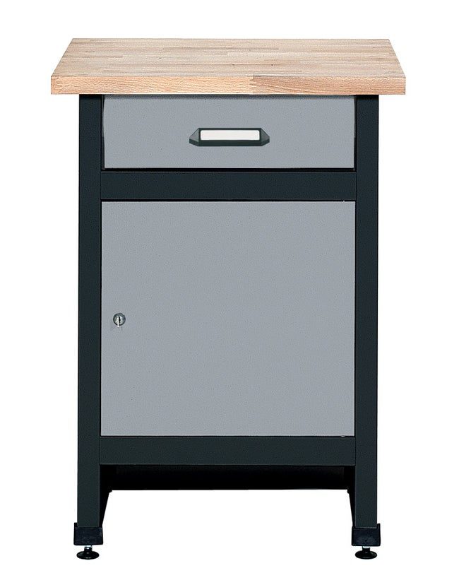 Table d’établi de mécanicien KUPPER, 60 cm, gris, 1 tiroir et 1 porte