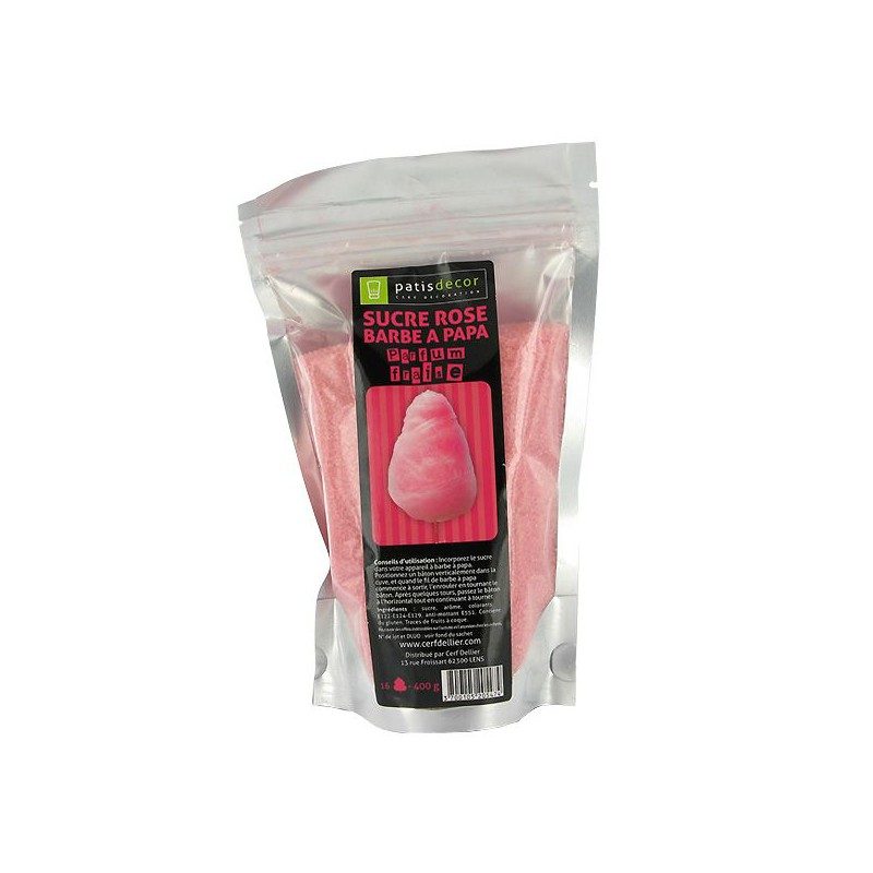 Sucre barbe à papa Fraise 400g