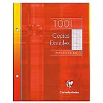 100 Copies doubles perforées – Clairefontaine – A5 – Grands carreaux