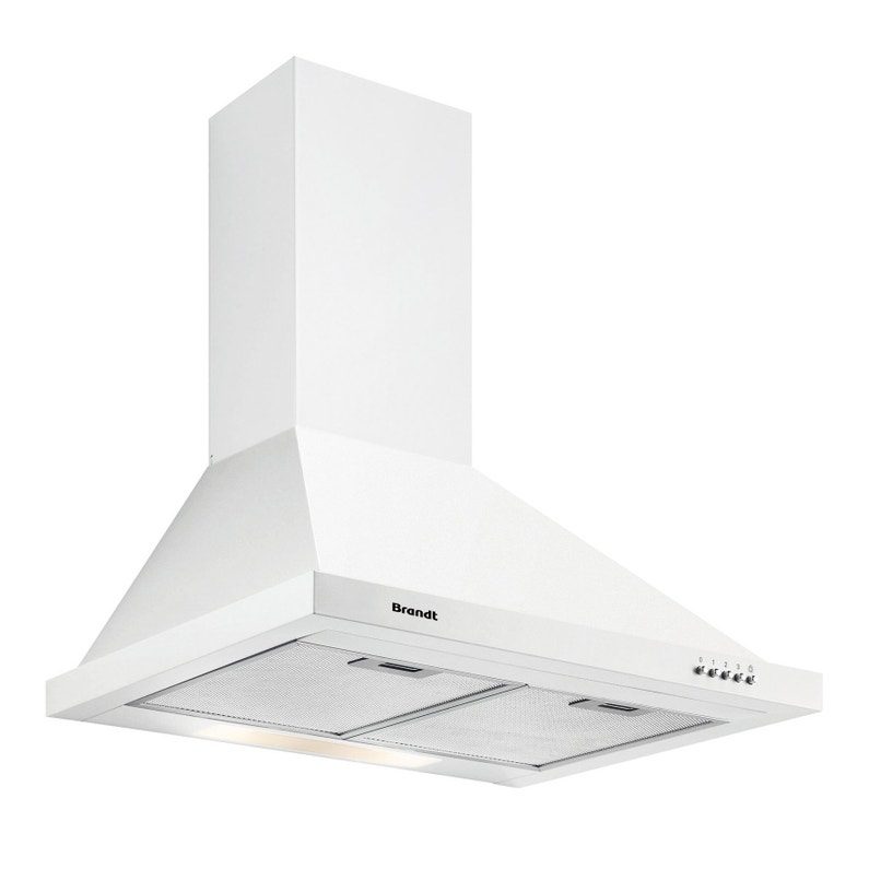 Hotte décorative murale L60 cm BRANDT AD1006W blanc