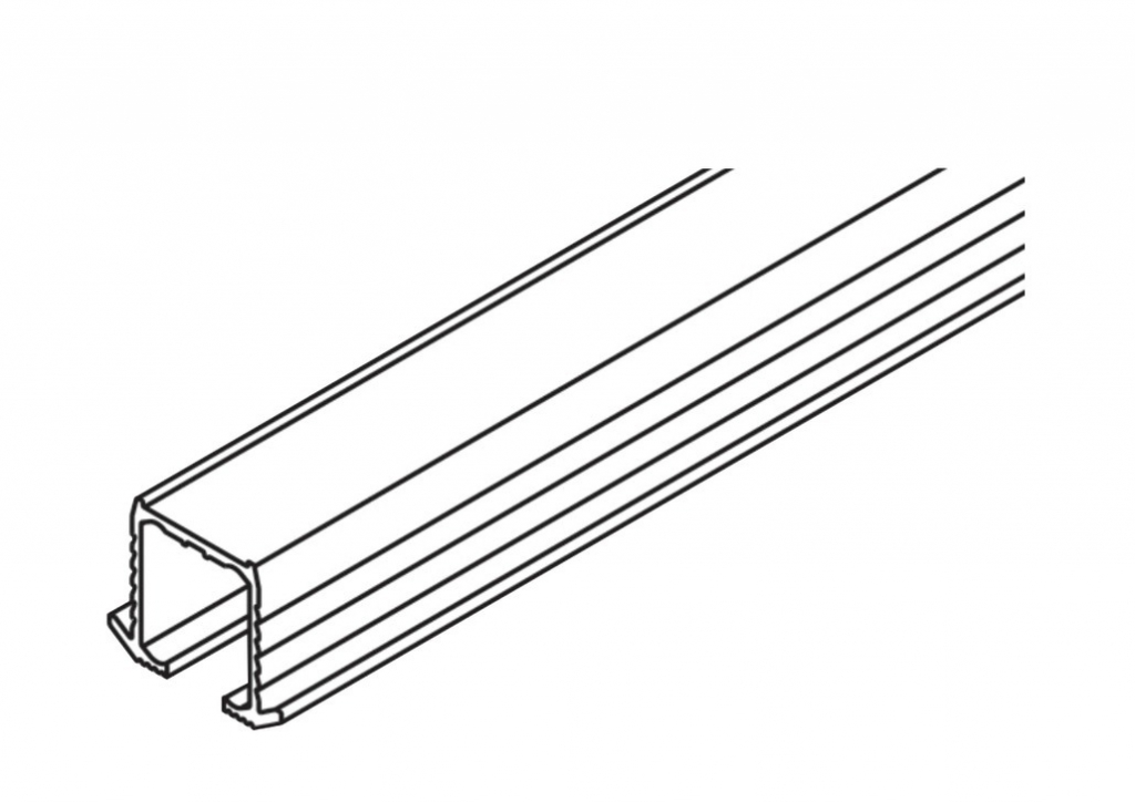 RAIL ALUMINIUM HAUT À COLLER LONGUEUR 2500 MM CLIPO 16 H IS