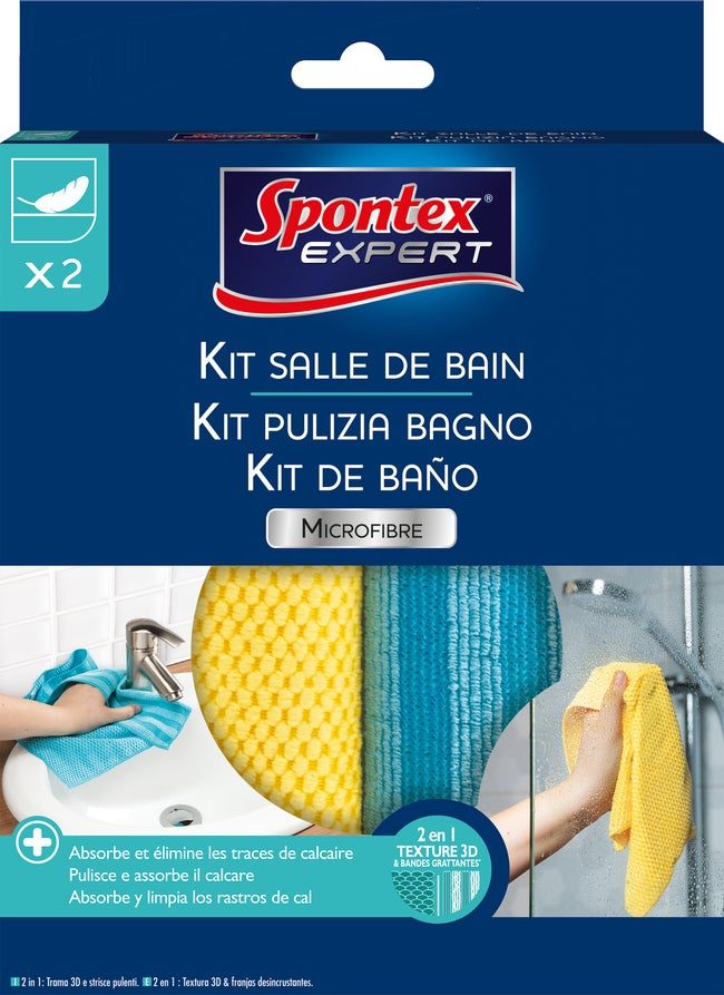 Microfibre nettoyage quotidien SPONTEX EXPERT Salle de bain