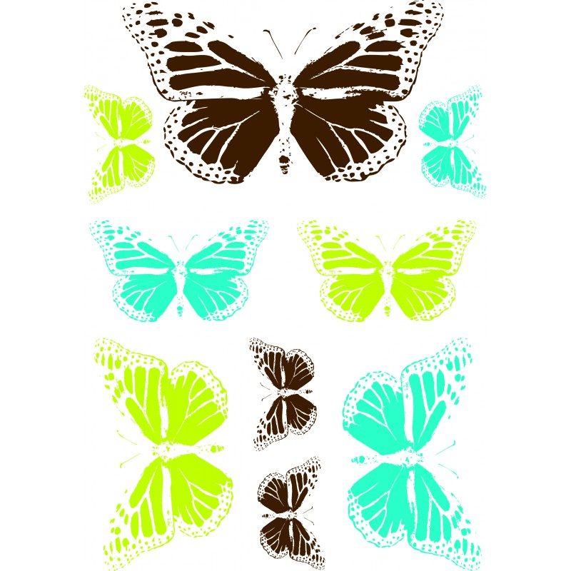 Stickers A4 Papillons Bleu et Marron – Erica