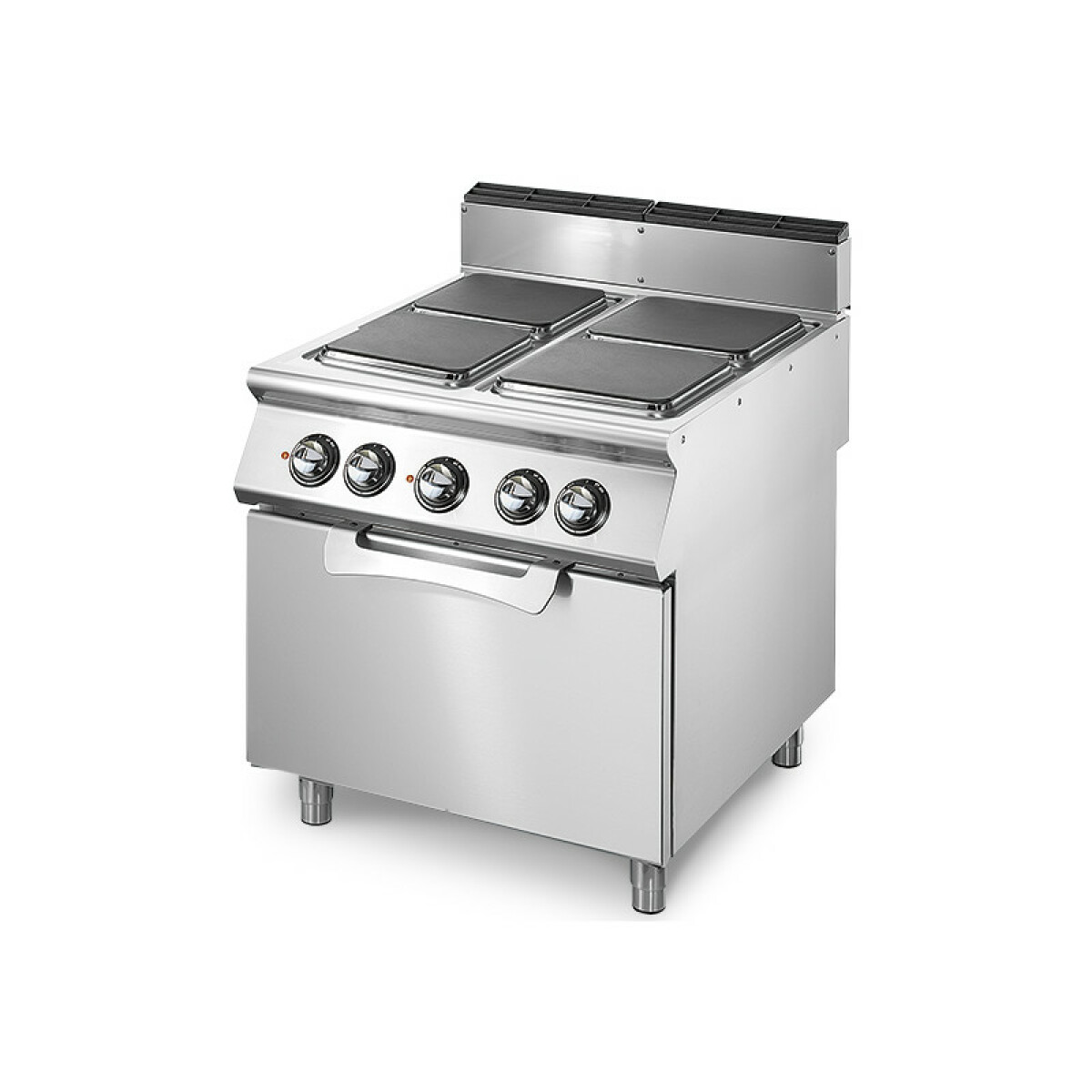 Cuisinière électrique sur four électrique statique GN 2/1, 4 plaques carrées en fonte- Virtus – VS7080CFEQ