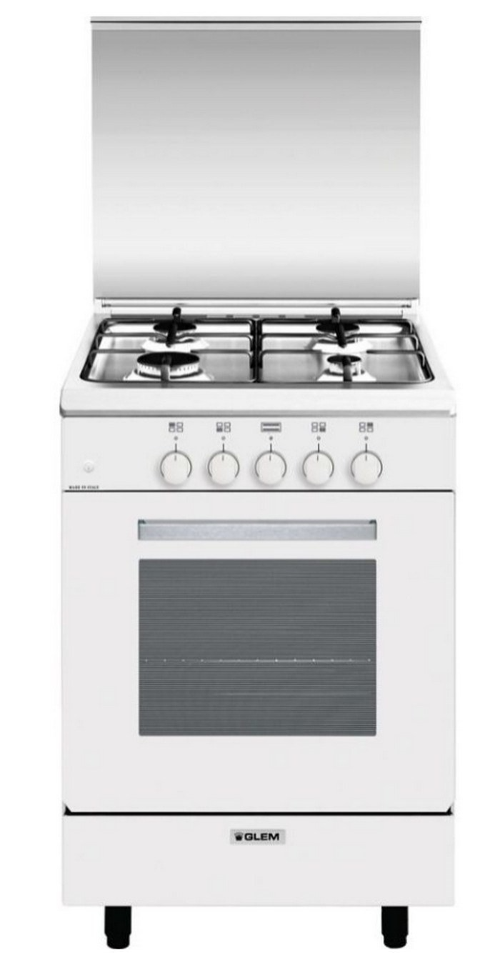 Cuisinière gaz 60l 4 feux blanc – ga551gwh – GLEM