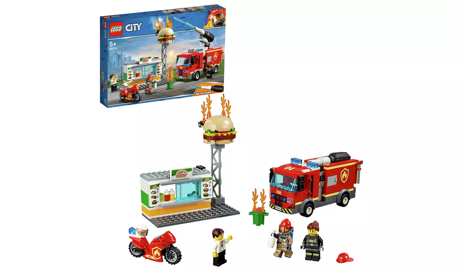 LEGO City Burger Bar Fire Rescue Toy Truck Playset- 60214883/6726