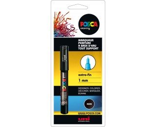 Marqueur peinture à l’eau tout support – UNI POSCA – Pointe fine 1mm – Noir