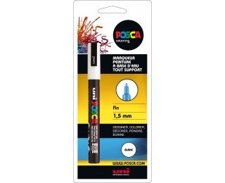 Marqueur peinture à l’eau tout support – UNI POSCA – Pointe fine 1,5mm – Blanc