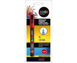 Marqueur peinture tout support – UNI POSCA – Pointe fine 1,5mm – Rouge