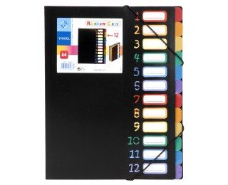 Trieur à soufflets rainbow class – VIQUEL – 12 compartiments – Noir