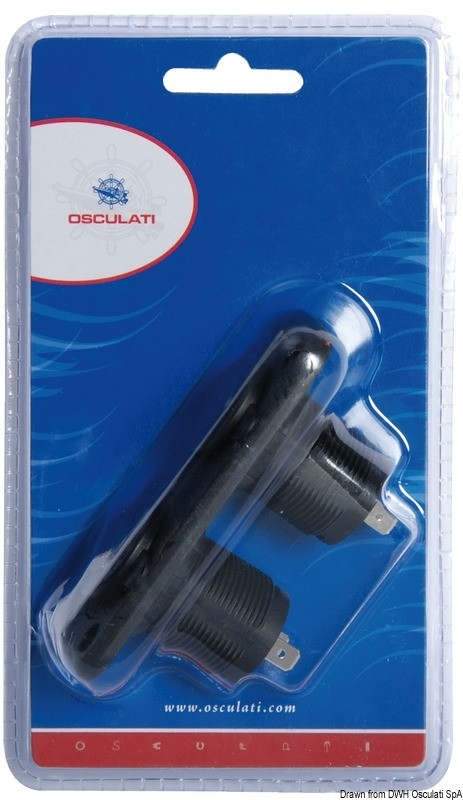 Prise Osculati allume-cigares et double USB noire
