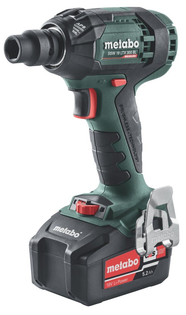 Visseuse à choc sans fil METABO Ssw 18 ltx 300 bl 5.2 Ah, 2 batteries