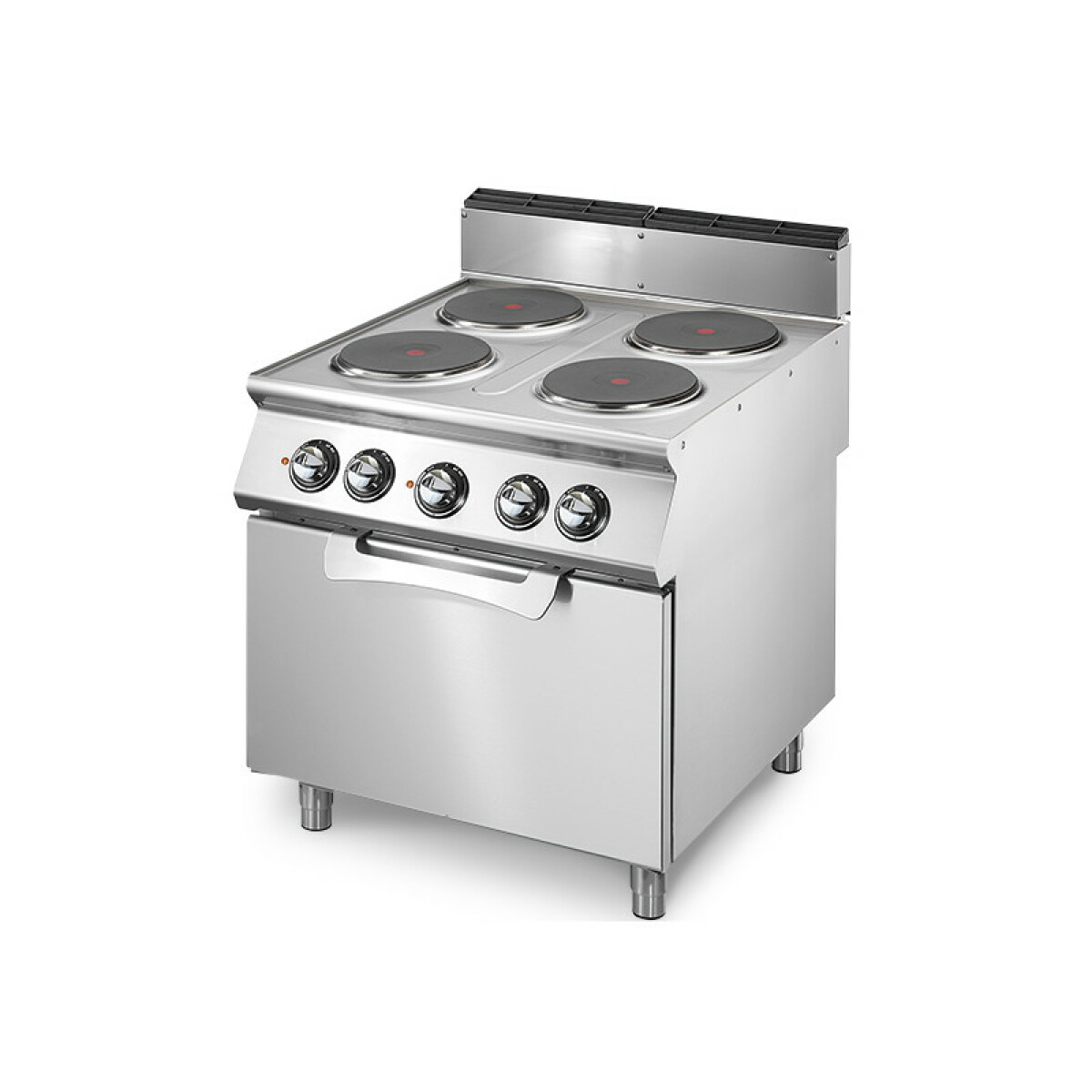 Cuisinière Électrique sur Four Électrique Statique GN 2/1, 4 Plaques en Fonte – Virtus