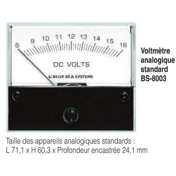 Micro-Voltmetre Blue Sea analogique 8-32Vcc