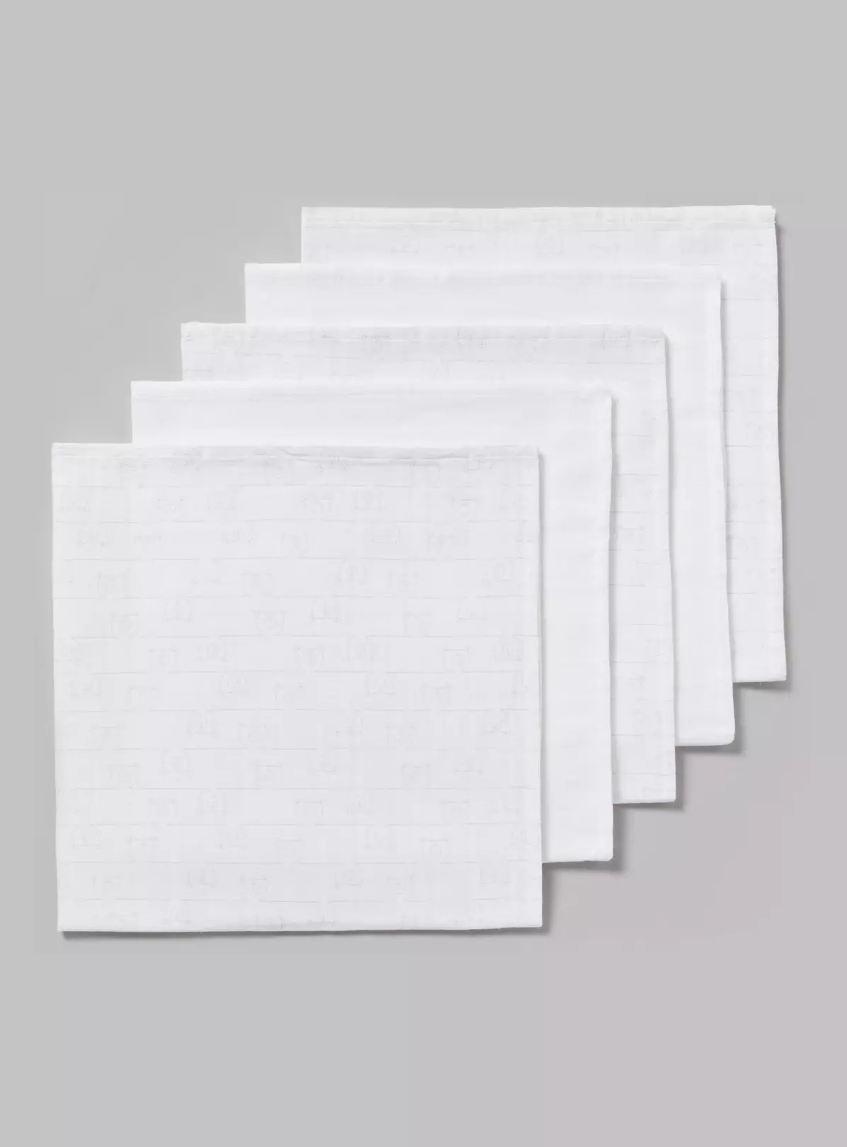 White & Teddy Bear Muslin Squares 5 Pack – One Size