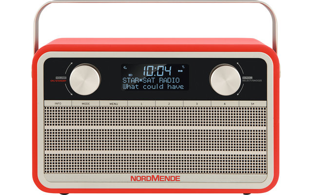 TechniSat Nordmende DAB+ Transita 120 Radio numérique au look rétro avec batterie de 24 heures Rouge