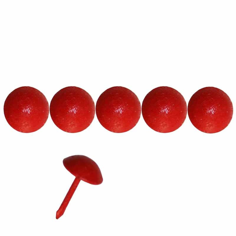 200 Clous Tapissier Rouges Perle Fer 10,5 mm