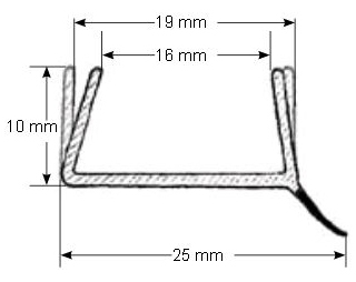 Agencement de cuisine : Profil de joint de plinthe translucide en longueur de 2600 mm