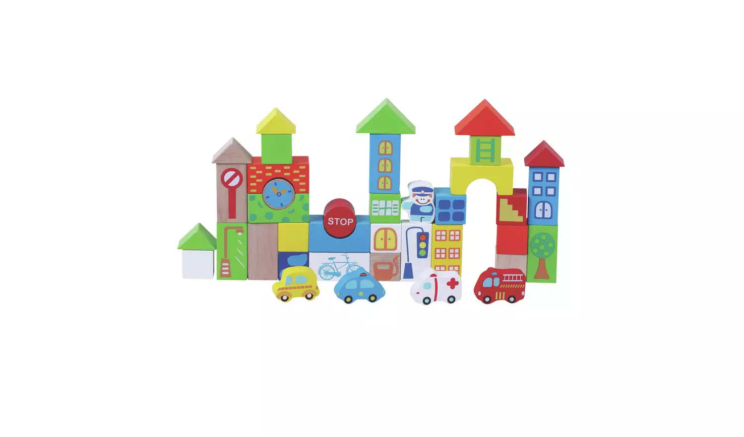 Jumini 40 Pieces Traffic Building Blocks