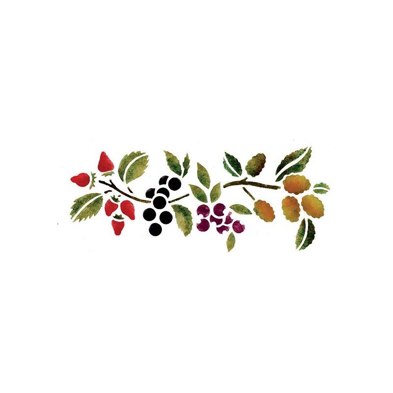 Pochoir – 13x30cm – fruits des bois – Artist