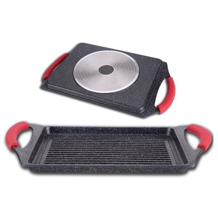 Plancha anti AD “effet pierre” induction 35 x 21.5 cm