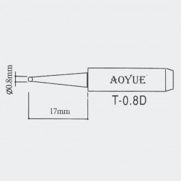 Panne AOYUE T-0.8D pour fer à souder Ø0.8×0.6mm