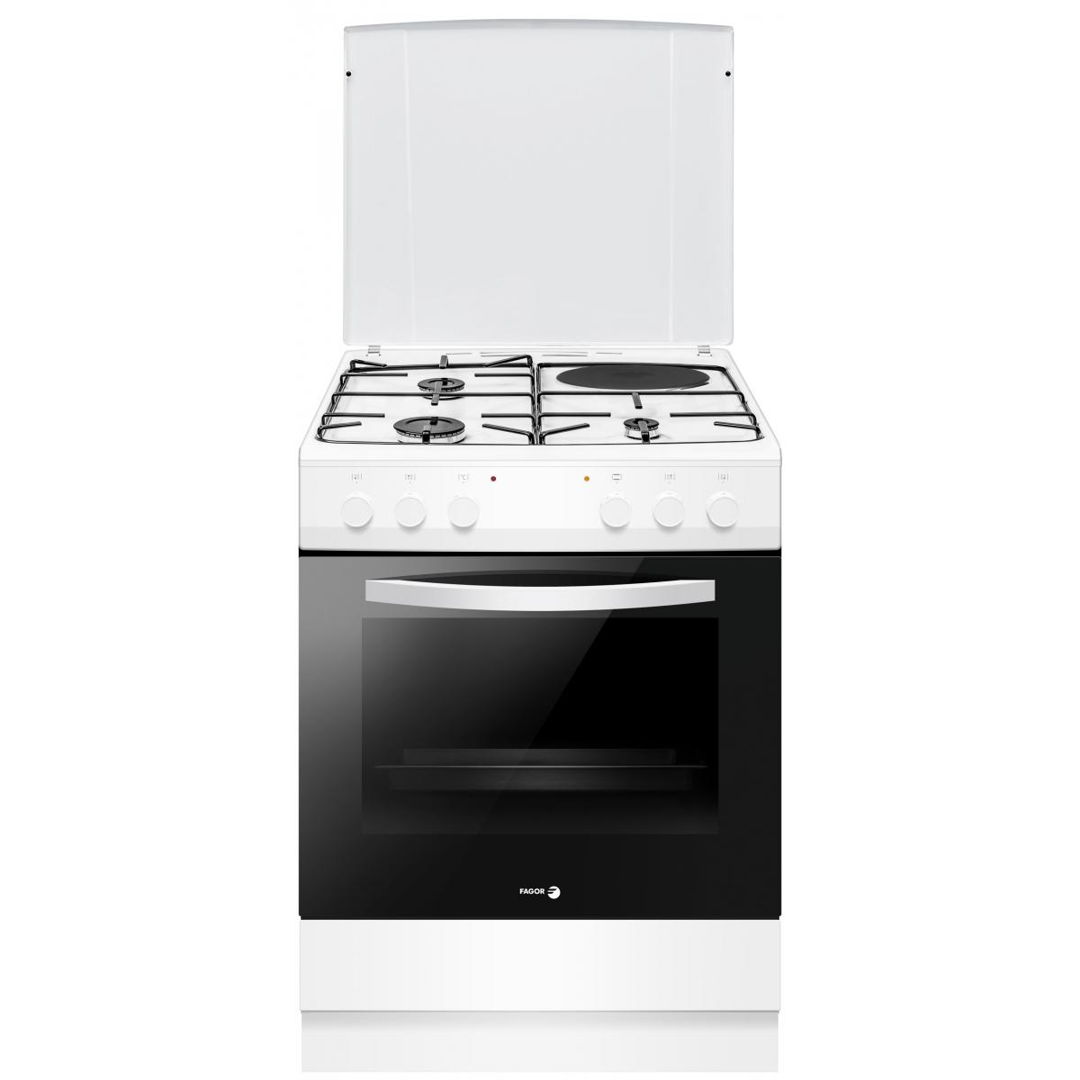 Cuisinière mixte a 67l 4feux blanc – facm1001b – FAGOR