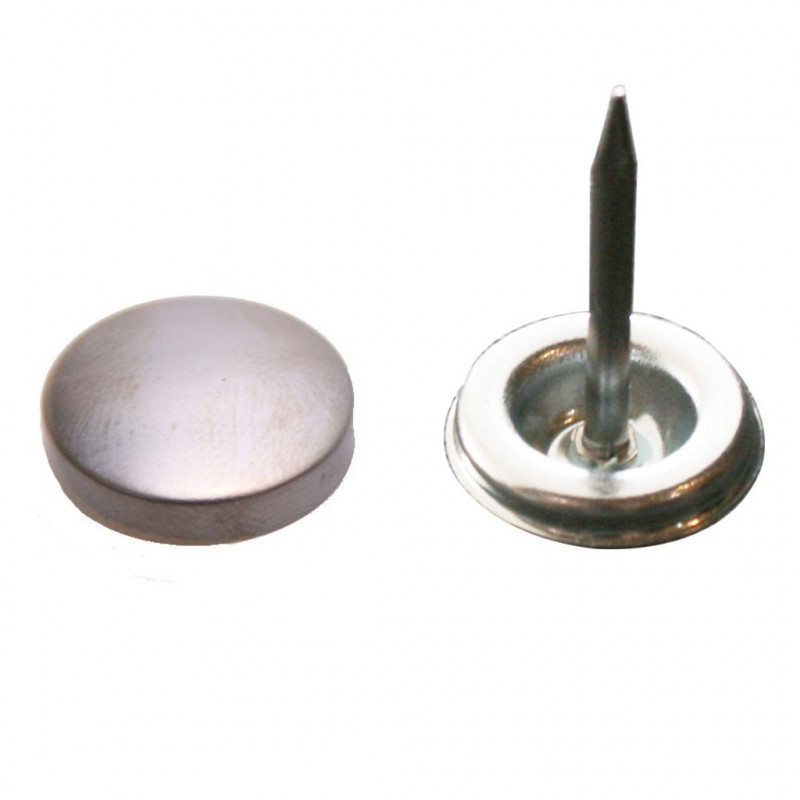 Bouton à recouvrir Pointe – pour capitonnage et boutonnage Bouton 18 mm – Type ASTOR P28  Idéal pour la réalisation de coussins ou de capitons  Vendu avec la partie basse et haute du bouton
