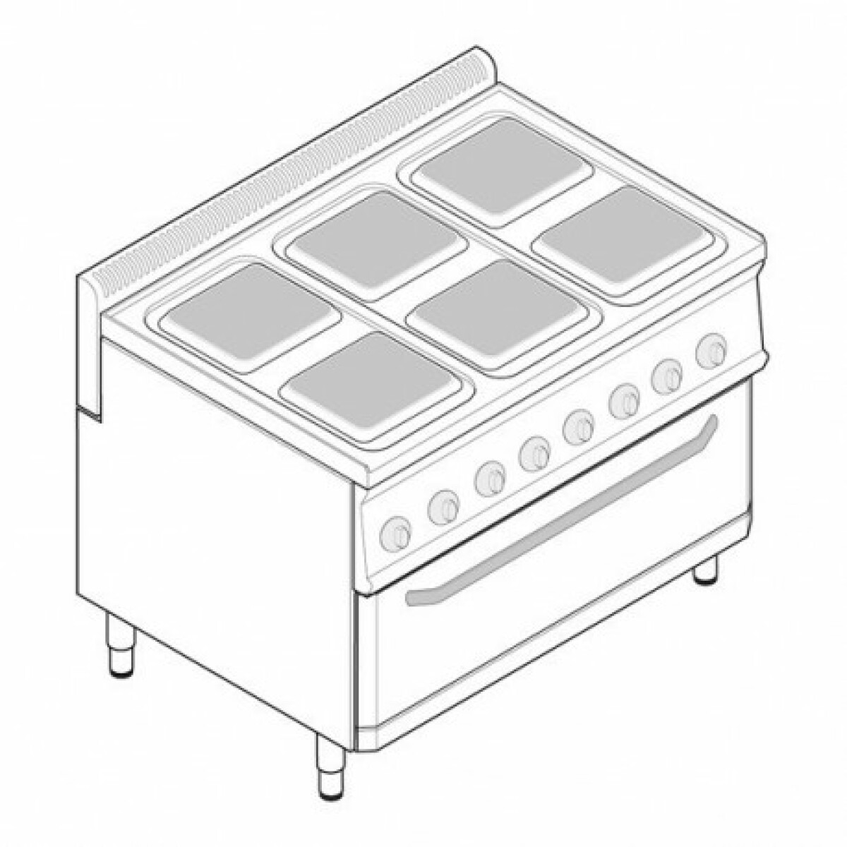 Piano de Cuisson Professionnel Gaz sur Table 4 feux – Série 700 – Stalgast