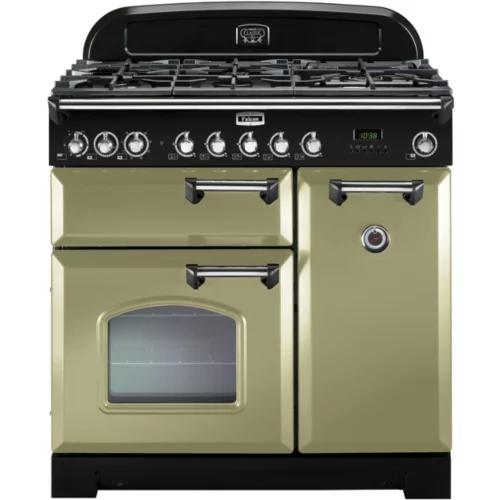 Piano de cuisson gaz Falcon DELUX90 MIXT VERT OLIVE/CHROME