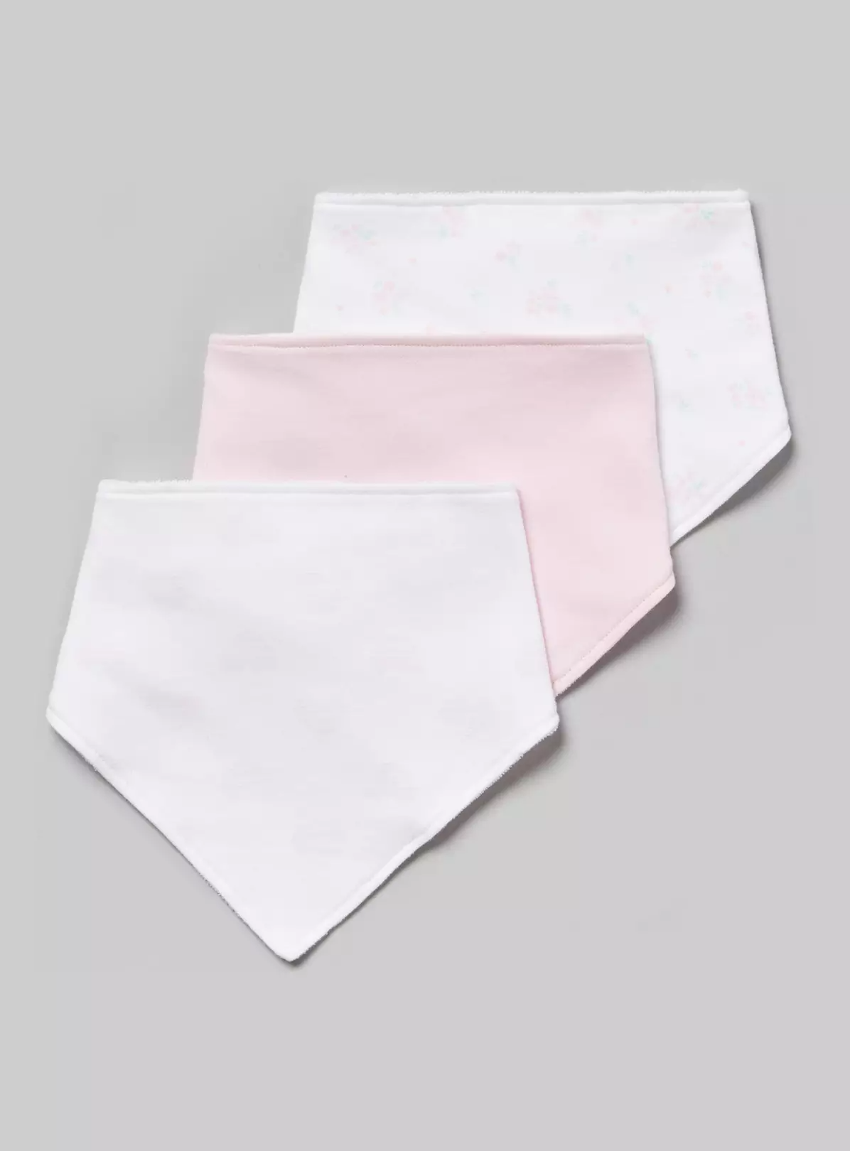 Pink & White Print Hanky Bibs 3 Pack – One Size
